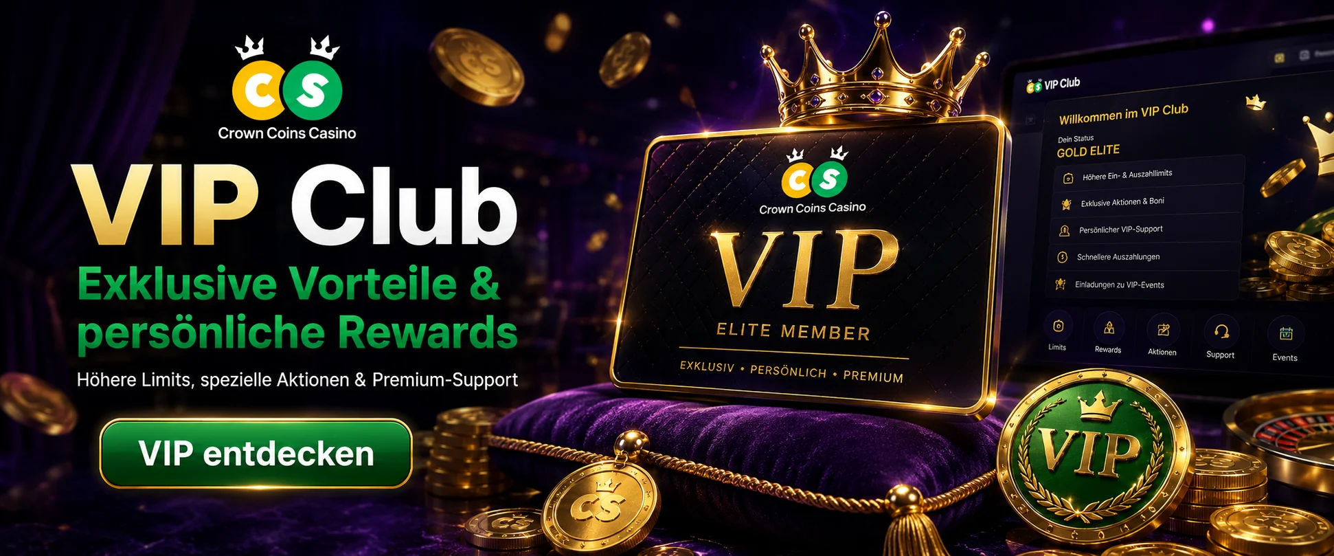 CrownCoins VIP Club — exklusive Vorteile und persönliche Rewards für Mitglieder